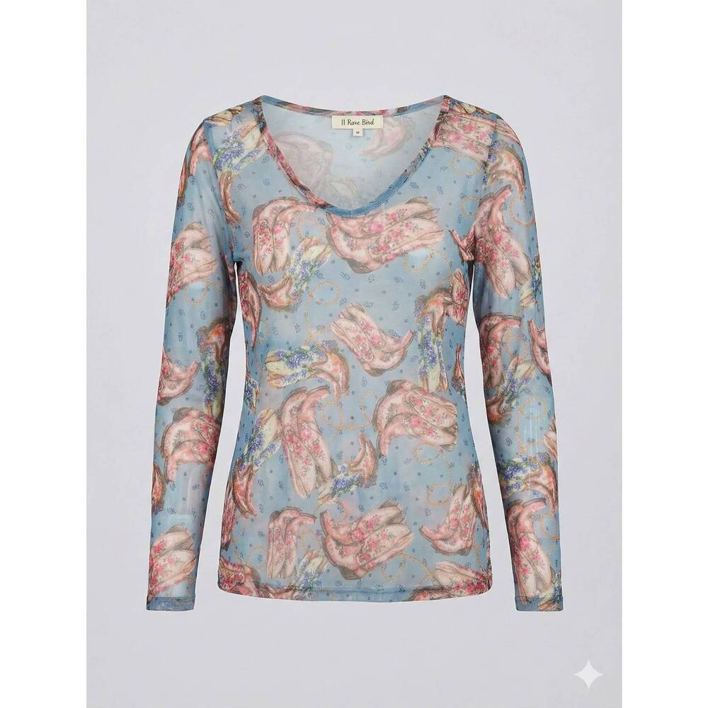 NEW A RARE BIRD women's boots were made for walkin" mesh top in multi